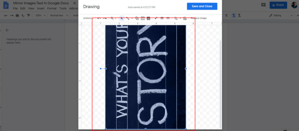 How To Flip Mirror & Rotate Image Text In Google Docs