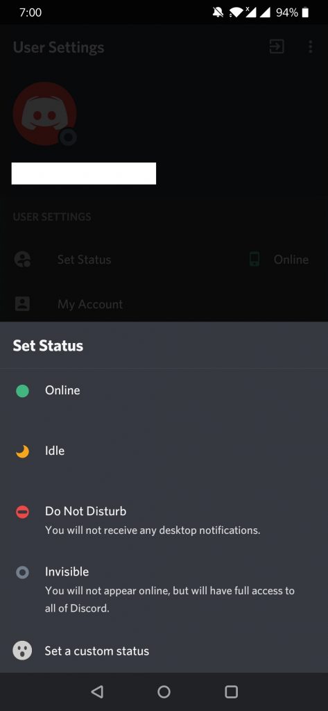 appear offline in discord mobile